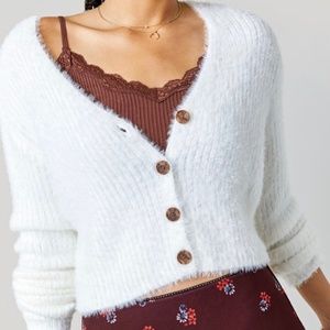 Beck Fuzzy Cropped Cardigan